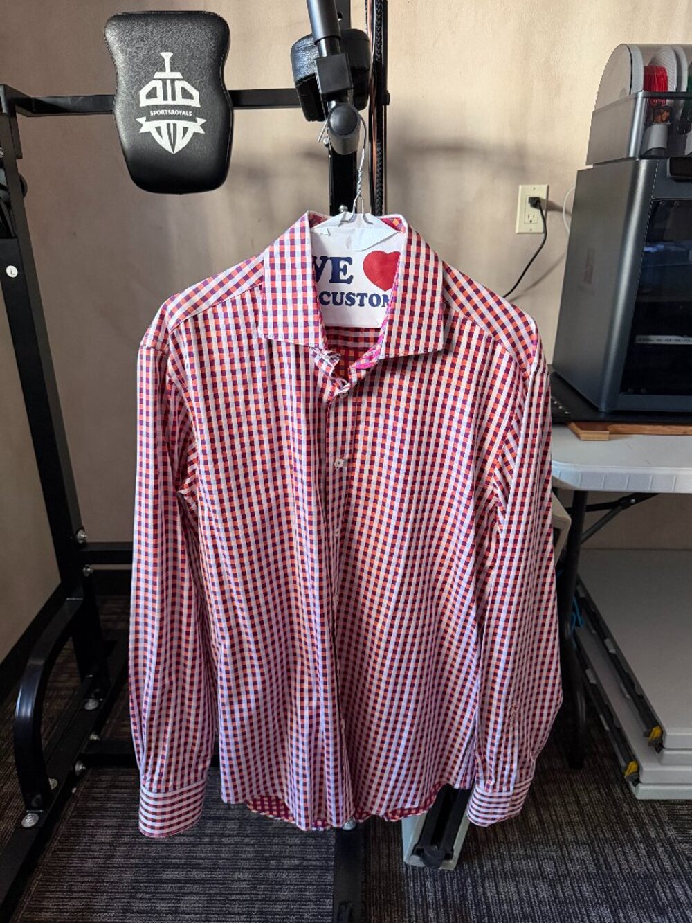 Bugatchi Uomo Men’s Shaped Fit Multicolor Gingham Egyptian Cotton Shirt